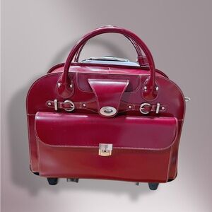 McKlein Elegant Burgundy Leather Laptop Protection Bag for Women from Macys